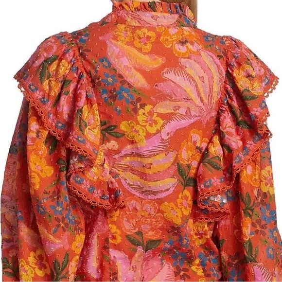 Floral Red Blouse Farm Rio size s? - Picture 7 of 13